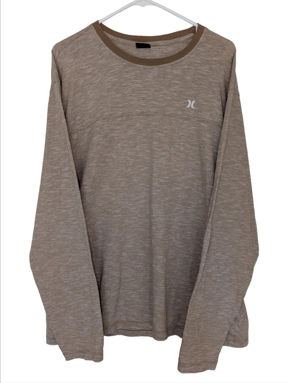 Hurley Men's Long Sleeve Crew Shirt -Heatherered Brown